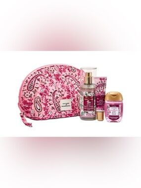 BATH & BODY WORKS x VERA BRADLEY PINK PAISLEY BERRY PINK BURST 4 PIECE GIFT SET
